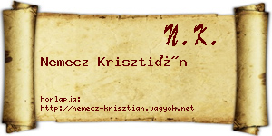 Nemecz Krisztián névjegykártya
